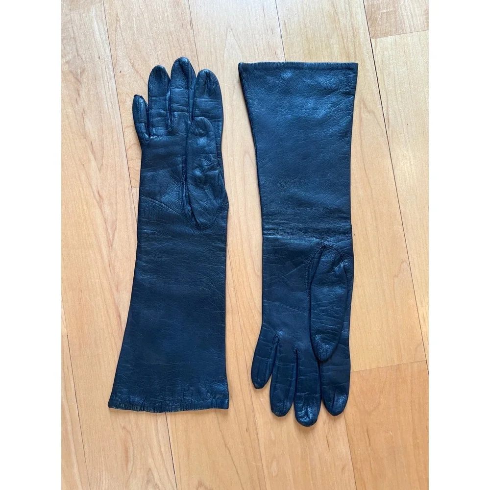 Lionel Le Grand Women's Gloves Black French Leather Opera Gloves 13